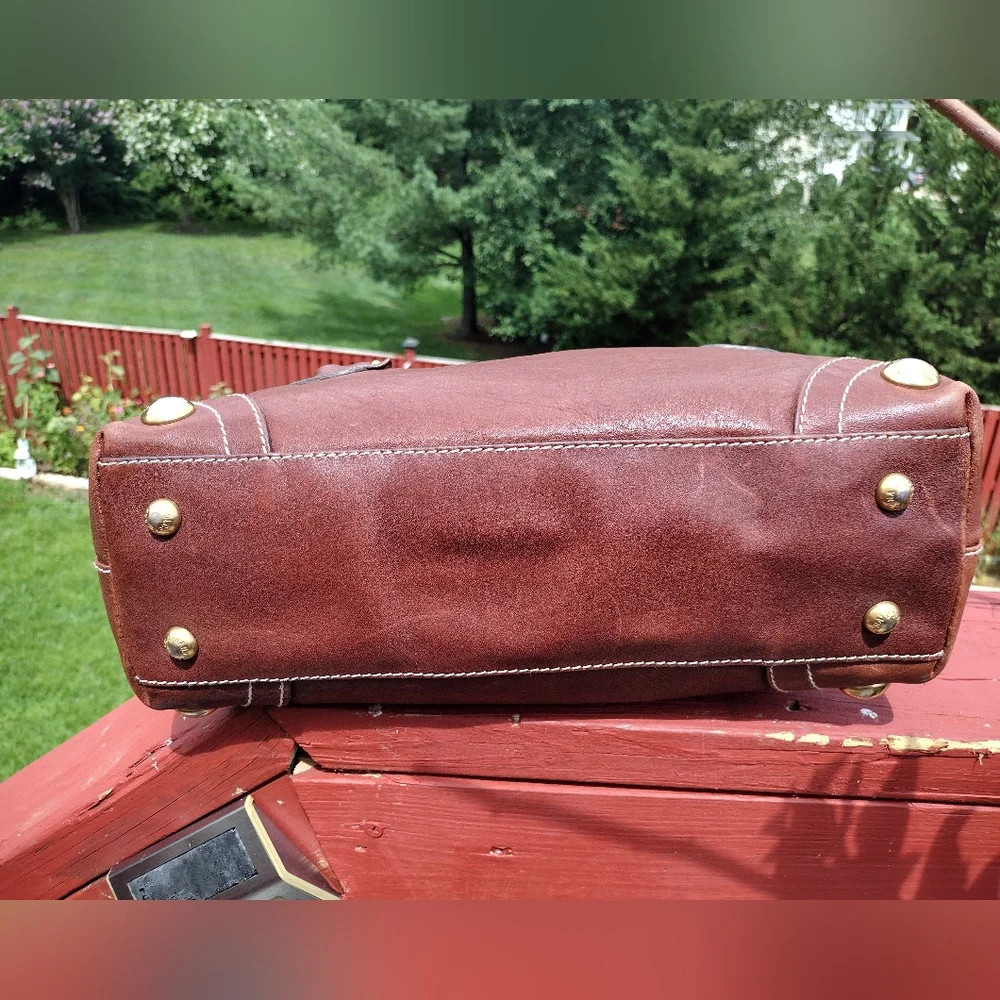 Dolce & Gabbana D_ Ring Satchel Brown Leather With Gold Hardware  vintage